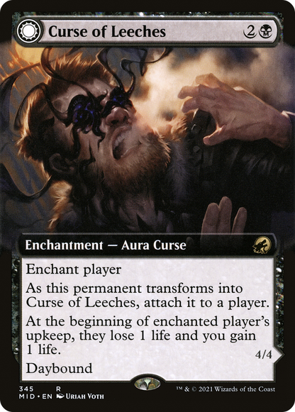 Curse of Leeches (Extended Art) (MID-345) - Innistrad: Midnight Hunt: (Extended Art, Double Faced Transform)