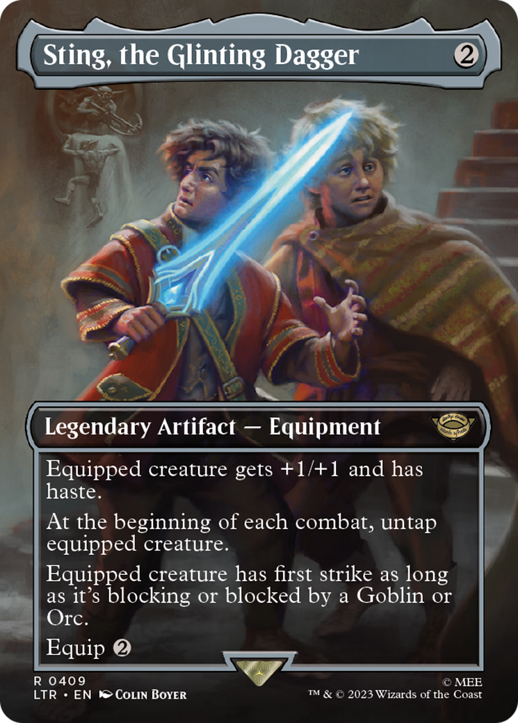 Sting, the Glinting Dagger (Borderless) (LTR-409) - The Lord of the Rings: Tales of Middle-earth (Borderless) Foil