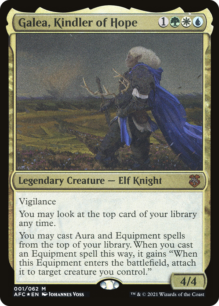 Galea, Kindler of Hope (Display Commander) - Thick Stock (AFC-001) - Forgotten Realms Commander Display Commanders Etched Foil