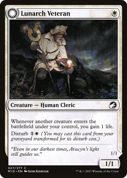 Lunarch Veteran (MID-027) - Innistrad: Midnight Hunt: (Double Faced Transform)