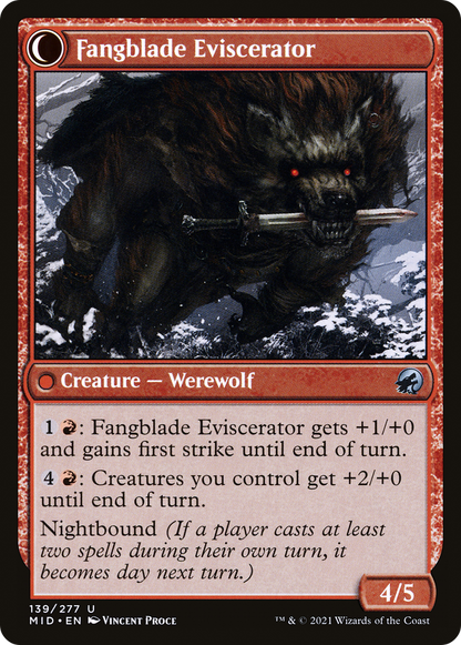 Fangblade Brigand (MID-139) - Innistrad: Midnight Hunt: (Double Faced Transform) Foil