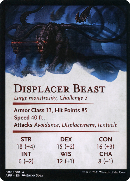 Displacer Beast // Displacer Beast (AAFR-008) - Adventures in the Forgotten Realms Art Series (Borderless) Foil