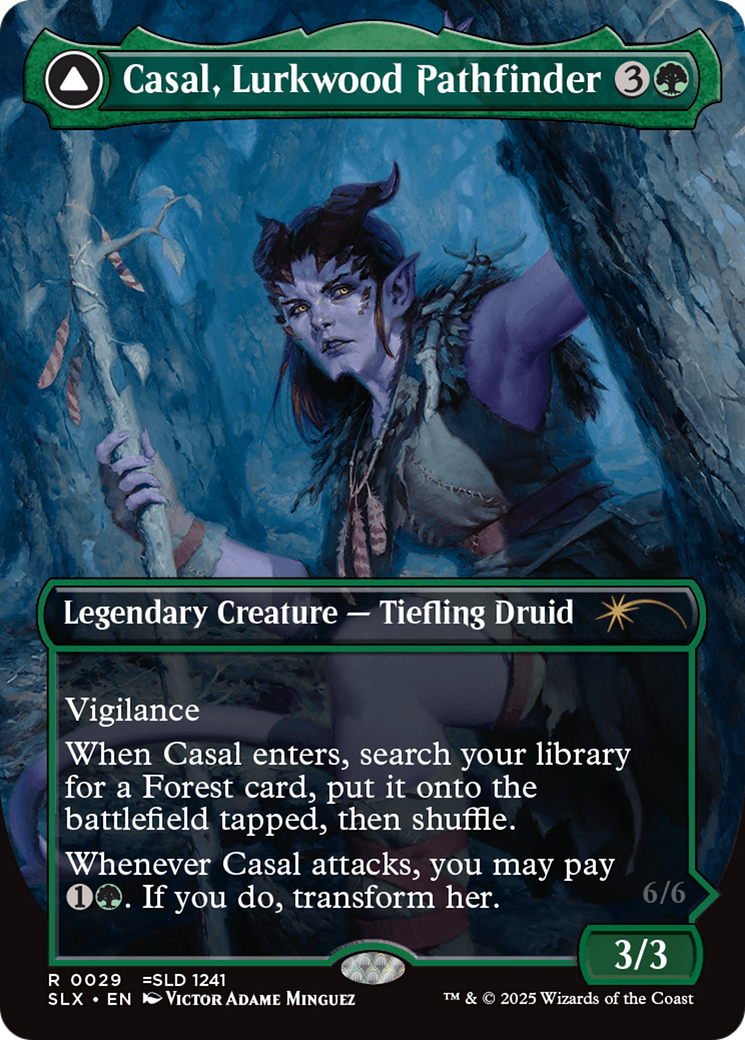 Casal, Lurkwood Pathfinder // Casal, Pathbreaker Owlbear (SLX-029) - Universes Within (Borderless)
