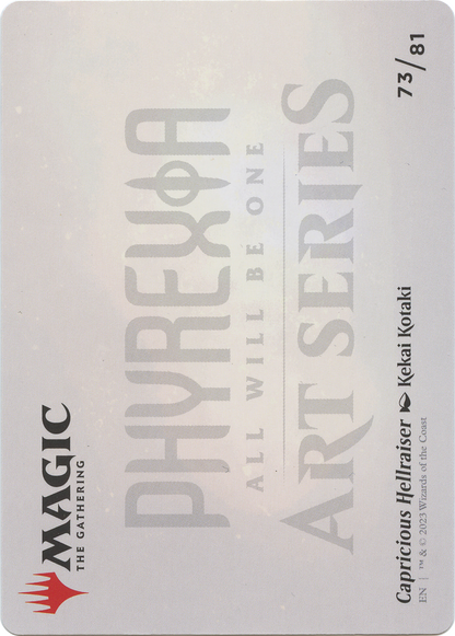 Capricious Hellraiser // Capricious Hellraiser (AONE-073) - Phyrexia: All Will Be One Art Series (Borderless) Foil