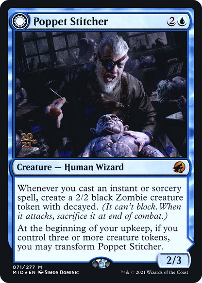 Poppet Stitcher (PRE-071) - Innistrad: Midnight Hunt Promos: (Double Faced Transform) Foil