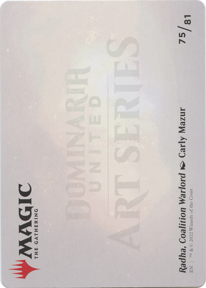 Radha, Coalition Warlord // Radha, Coalition Warlord (ADMU-075) - Dominaria United Art Series (Borderless) Foil