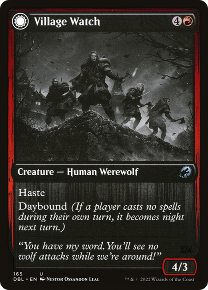 Village Watch (DBL-165) - Innistrad: Double Feature: (Double Faced Transform)