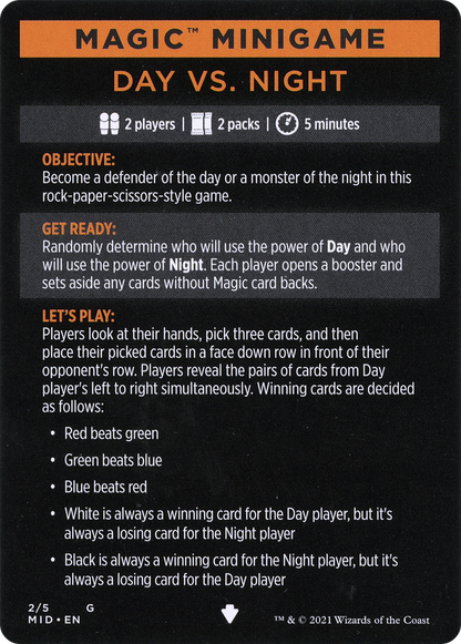 Day Vs. Night // Day vs. Night (cont'd) (MMID-002) - Innistrad: Midnight Hunt Minigames Foil