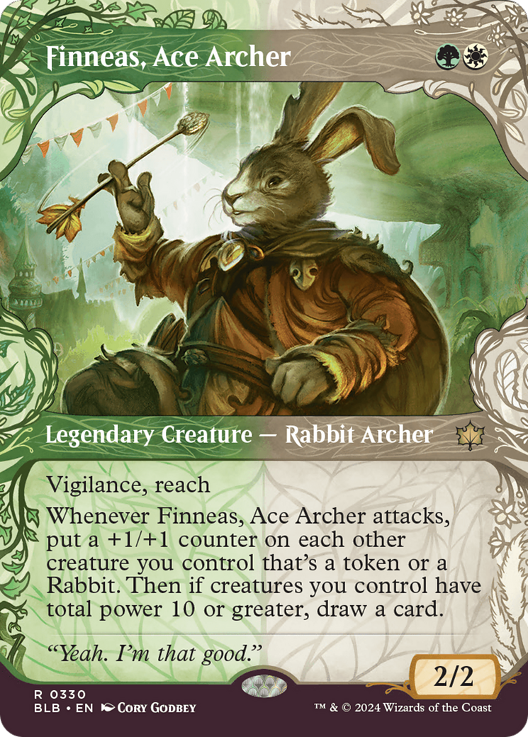 Finneas, Ace Archer (Showcase) (BLB-330) - Bloomburrow: (Showcase) (Borderless)