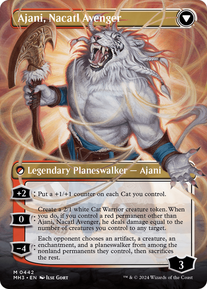Ajani, Nacatl Pariah (Borderless) (MH3-442) - Modern Horizons 3 Foil