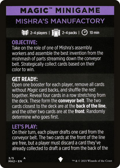 Mishra's Manufactory // Mishra's Manufactory (cont'd) (MMH2-003) - Modern Horizons 2 Minigames Foil