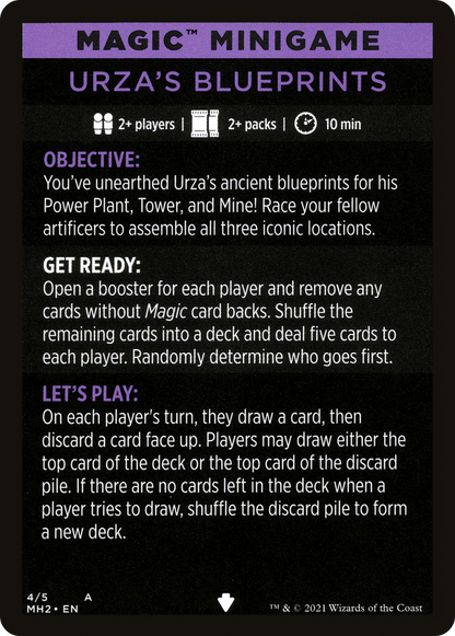 Urza's Blueprints (minigame) // Urza's Blueprints (cont'd) (MMH2-004) - Modern Horizons 2 Minigames