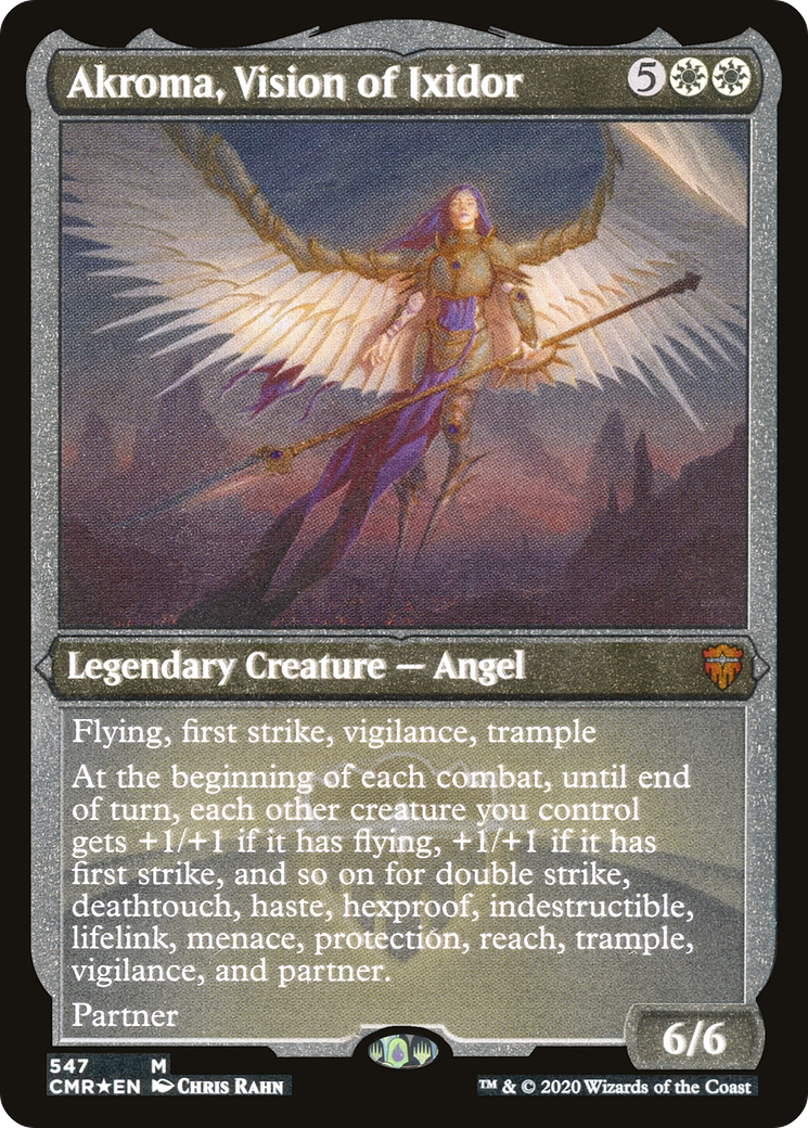 Akroma, Vision of Ixidor (Foil Etched) (CMR-547) - Commander Legends Etched Foil