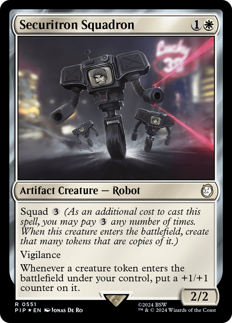 Securitron Squadron (Surge Foil) (PIP-551) - Fallout Foil