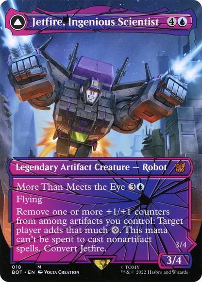 Jetfire, Ingenious Scientist (Shattered Glass) (BOT-018) - Transformers: (convertdfc, shatteredglass) (Borderless) Foil