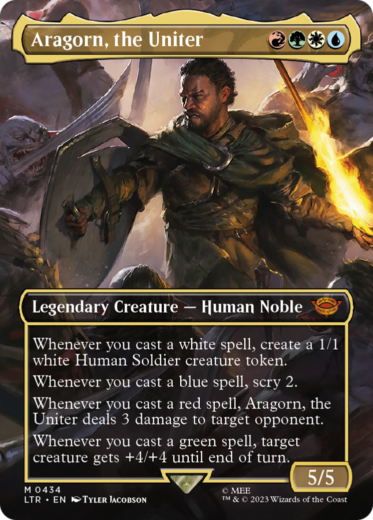 Aragorn, the Uniter (Borderless) (LTR-434) - The Lord of the Rings: Tales of Middle-earth (Borderless) Foil