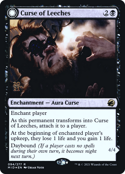 Curse of Leeches (PRE-094) - Innistrad: Midnight Hunt Promos: (Double Faced Transform) Foil
