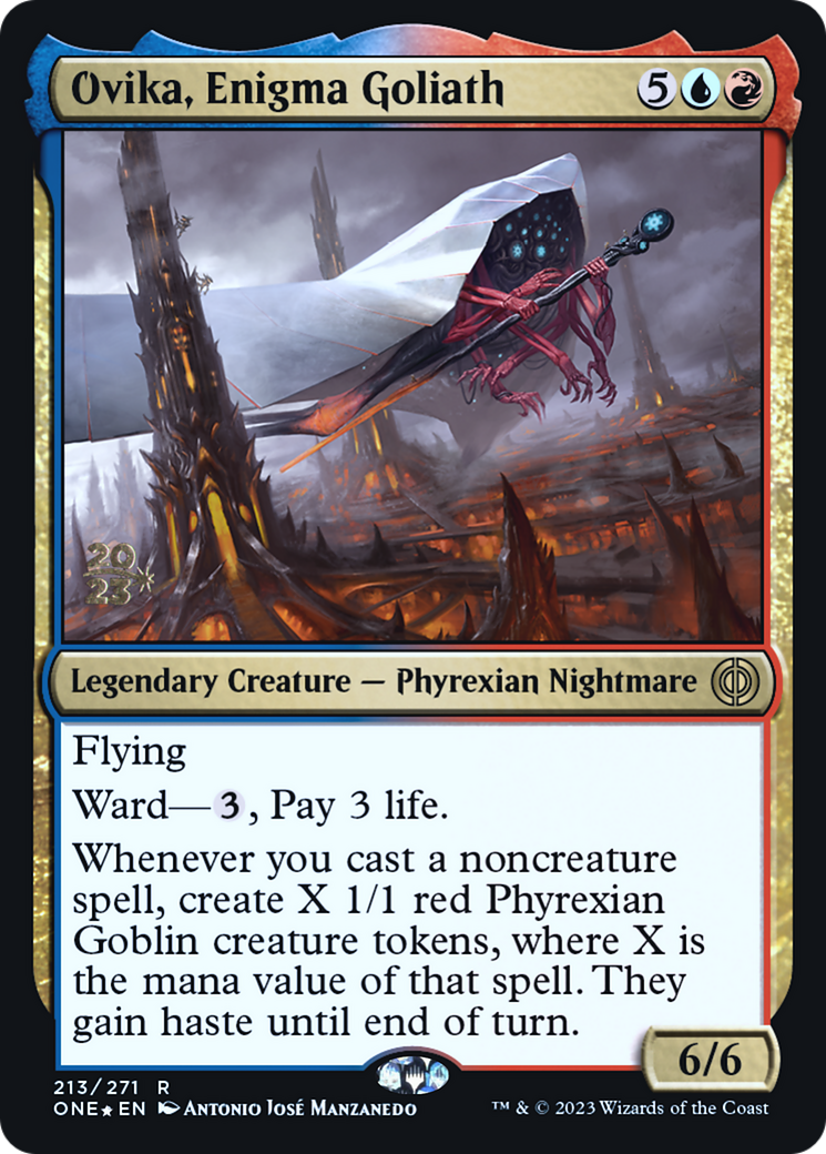 Ovika, Enigma Goliath (PRE-213S) - Phyrexia: All Will Be One Promos Foil