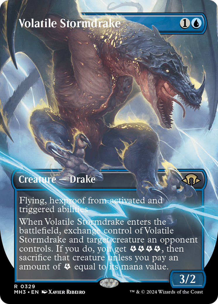 Volatile Stormdrake (Borderless) (MH3-329) - Modern Horizons 3