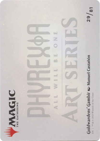 Goldwardens' Gambit // Goldwardens' Gambit (AONE-029) - Phyrexia: All Will Be One Art Series (Borderless) Foil