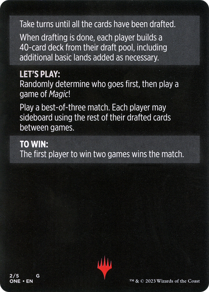 Winchester Draft // Winchester Draft (cont'd) (MONE-002) - Phyrexia: All Will Be One Minigames Foil
